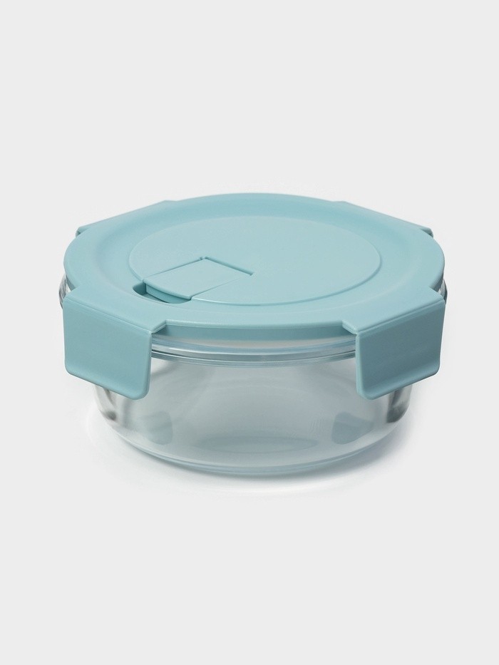 Контейнер Доляна Cook and Freeze, 370 мл, 13.5×6 см, с крышкой, жаропрочное стекло, МИКС