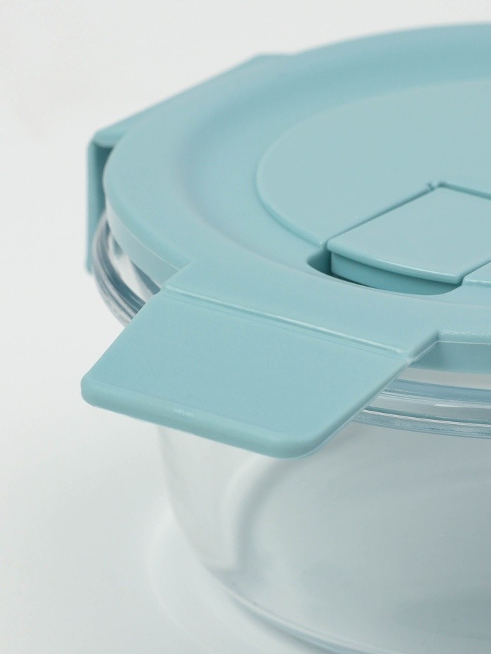 Контейнер Доляна Cook and Freeze, 370 мл, 13.5×6 см, с крышкой, жаропрочное стекло, МИКС