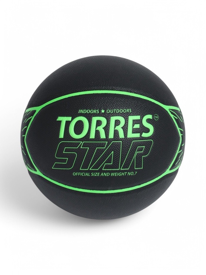 Мяч баскетбольный TORRES Star, B32317, р.7 (ПУ-композит,нейлон.корд, бутиловая камера)