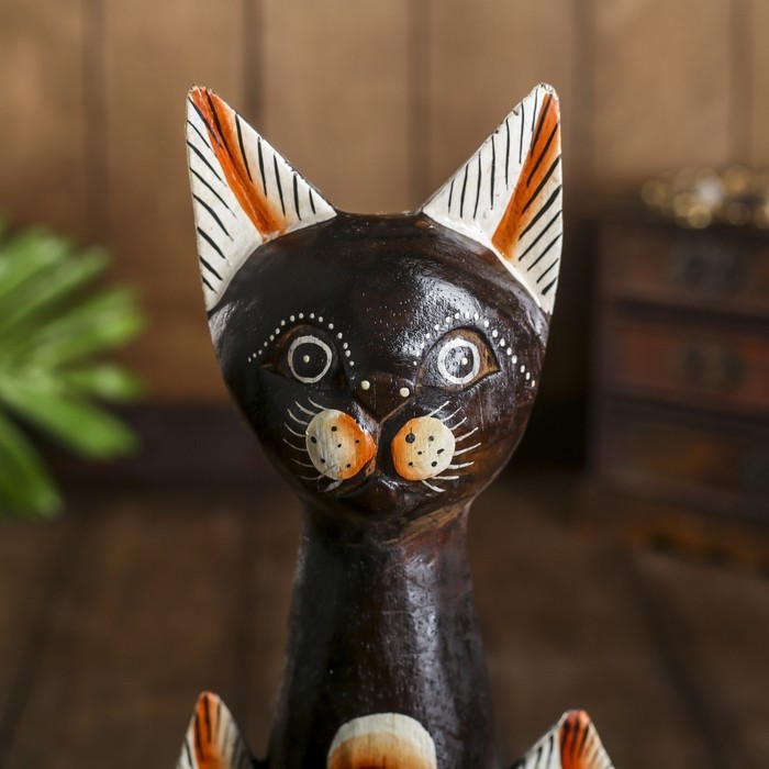 Сувенир «Три коричневые кошки», 5×18×30 см, дерево