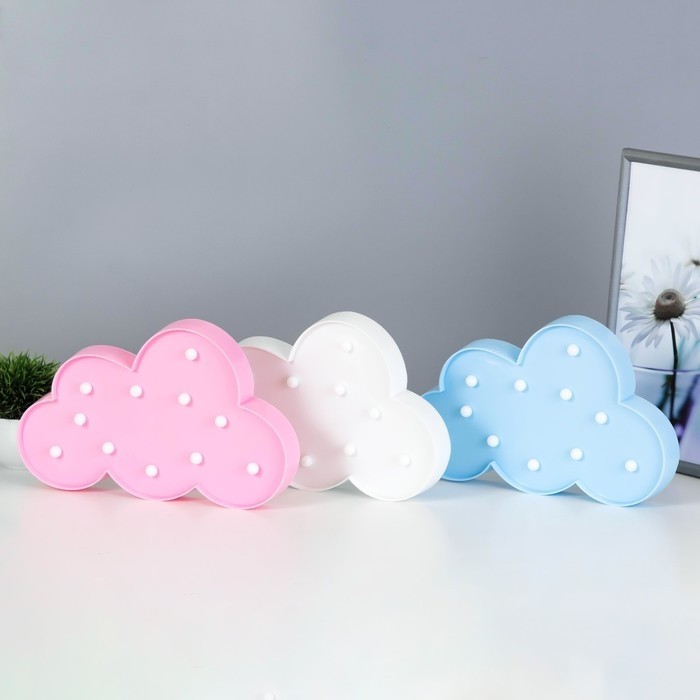 Фигурка светящаяся RISALUX «Облачко», 11хLED, ночники, батарейки 2×АА, 29×3×18 см, МИКС