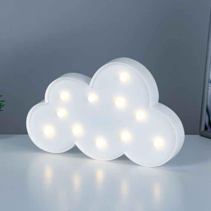 Фигурка светящаяся RISALUX «Облачко», 11хLED, ночники, батарейки 2×АА, 29×3×18 см, МИКС