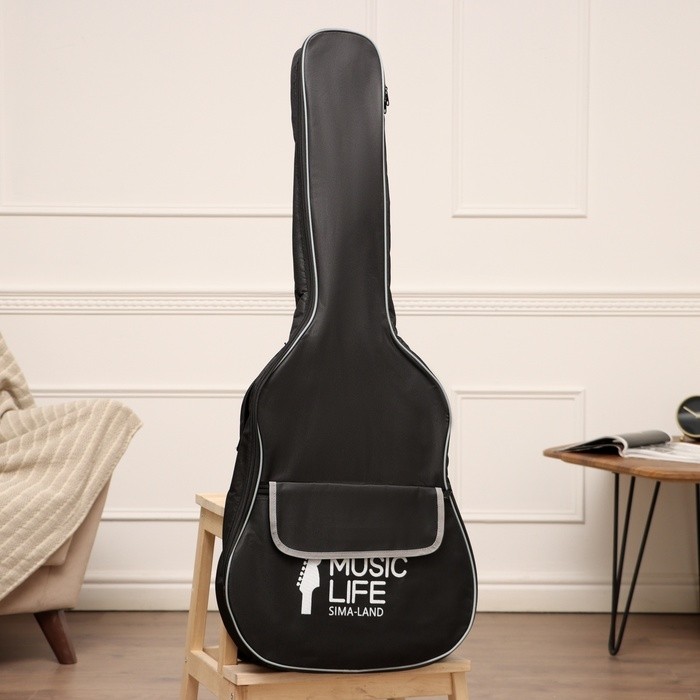 Чехол для гитары Music Life, премиум, с накладным карманом, 105×41×13 см