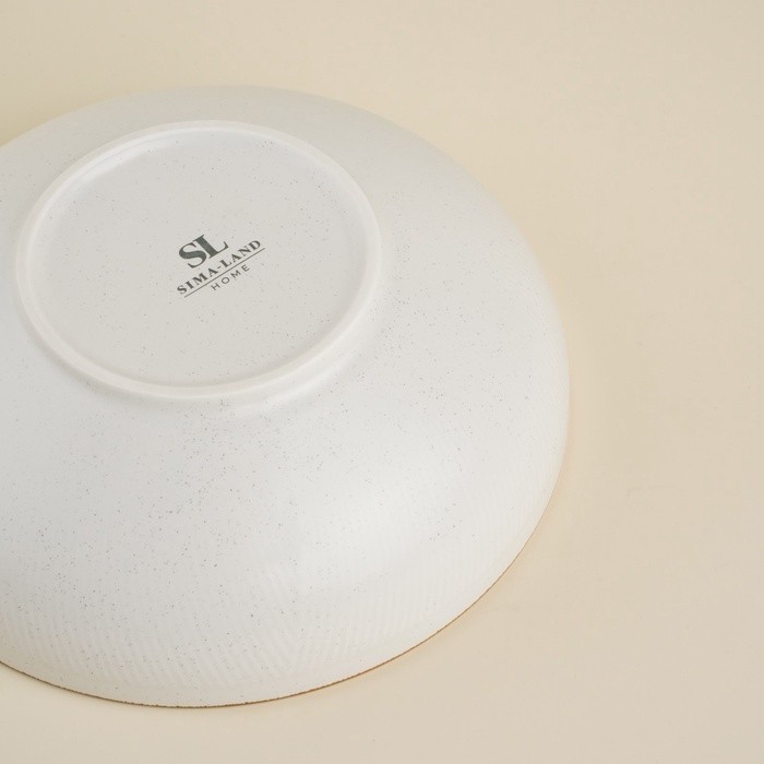 Салатник SL Home «Волна в камне», 1 л, d=19 см, фарфор, белый