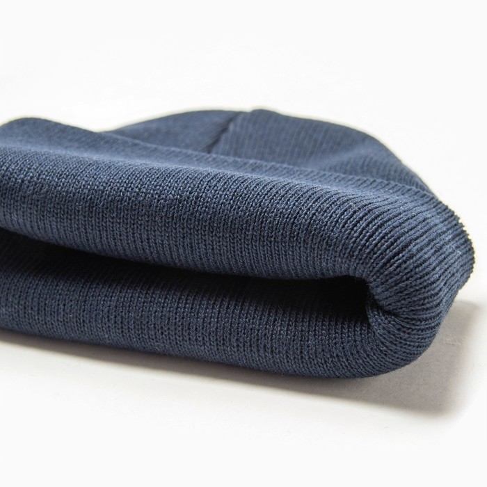 Шапка мужская двухслойная с отворотом, one size, цвет синий (Цена за 2 шт.)