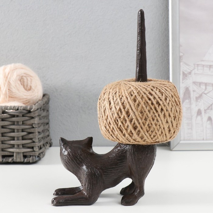 Фигурка-катушка для ниток «Кот», чугун, 12×21.5 см