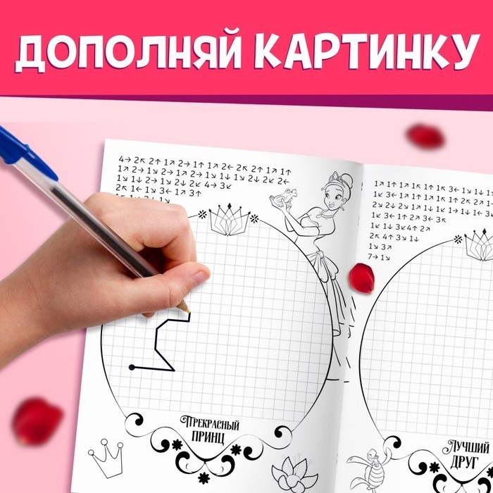 Графические диктанты, 24 стр., 17×24 см, Принцессы (Цена за 2 шт.)