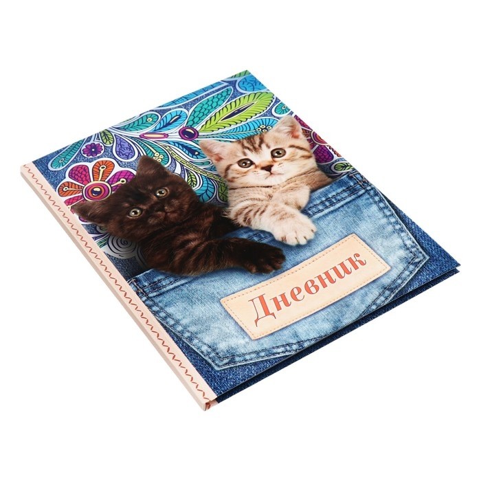 Дневник школьный для 1-11 классов, «Котята в кармане», твёрдая обложка 7БЦ, глянцевая ламинация, 40 листов