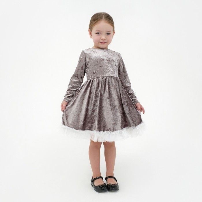 Платье для девочки нарядное KAFTAN «Куколка», цвет серый, рост 86-92, размер 28
