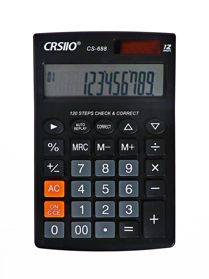 Калькулятор настольный 12-разрядный CT-388, чёрный