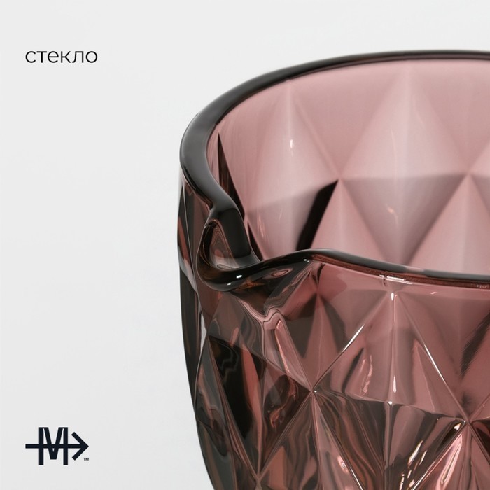 Кувшин для воды Magistro «Круиз», 1.1 л, 14×19.5 см, стекло, розовый