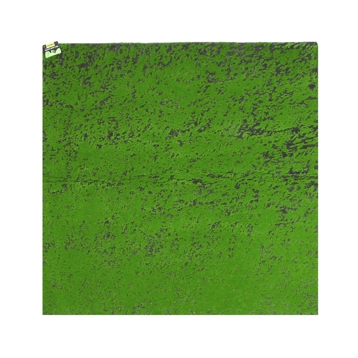 Мох искусственный, декоративный, полотно 1×1 м, зелёный на чёрном, Greengo