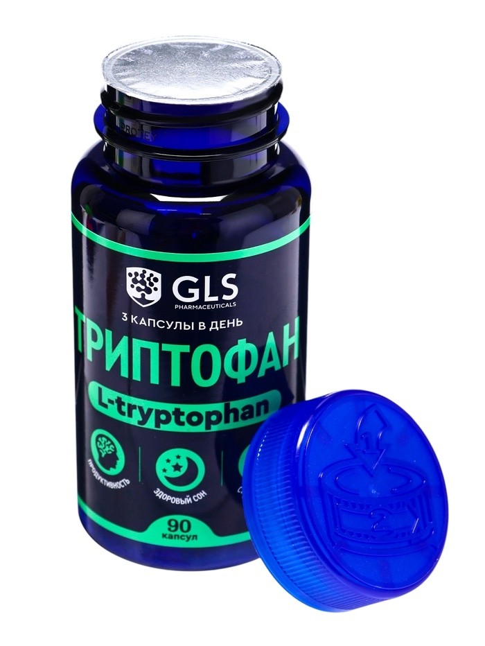 Триптофан для спокойствия и улучшения настроения GLS Pharmaceuticals, 90 капсул по 250 мг