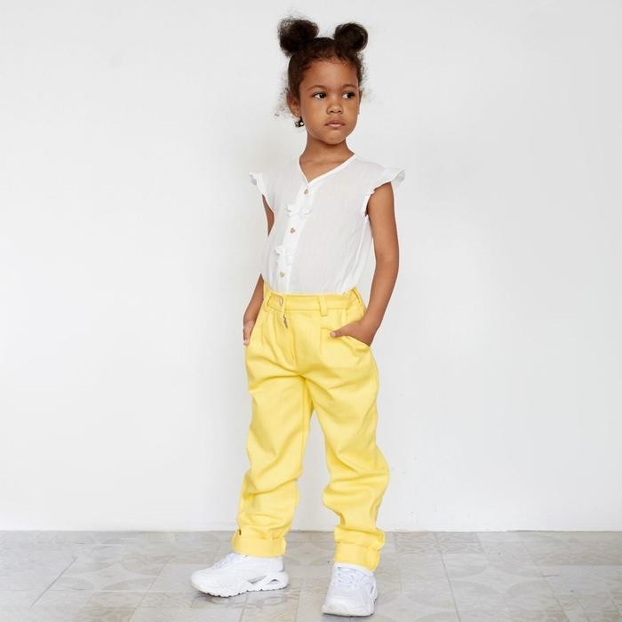 Джинсы для девочки MINAKU: Casual collection KIDS, лимонные