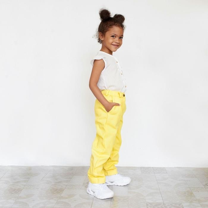 Джинсы для девочки MINAKU: Casual collection KIDS, лимонные
