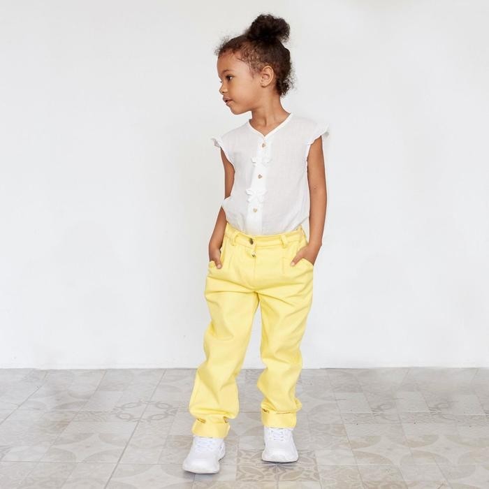 Джинсы для девочки MINAKU: Casual collection KIDS, лимонные