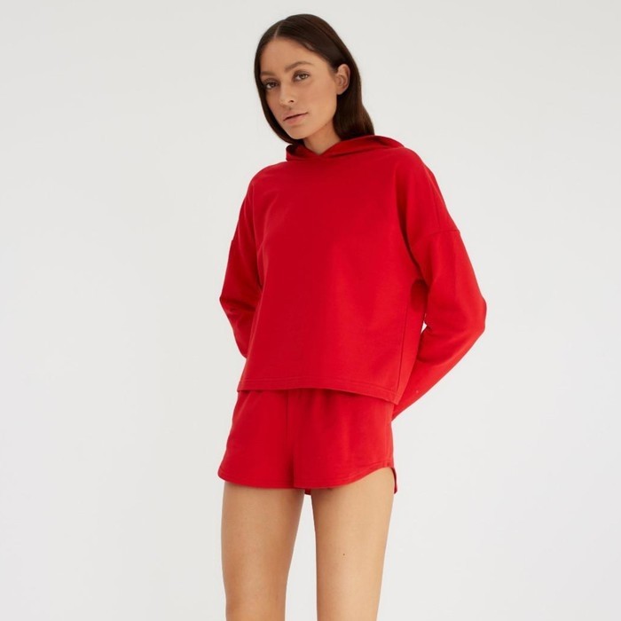Костюм женский (толстовка и шорты) MIST, р. 48-50, красный