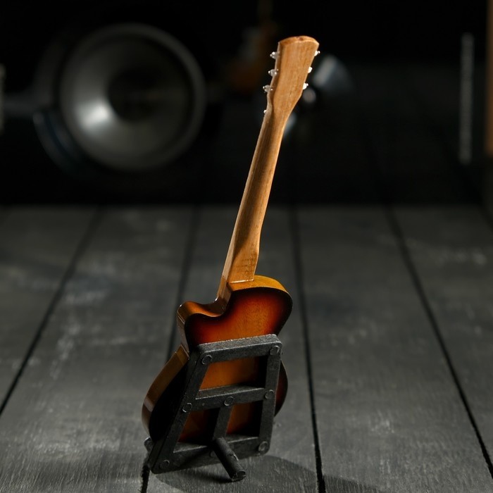 Гитара сувенирная Gibson Es, на подставке, 24×8×2 см, чёрно-жёлтая
