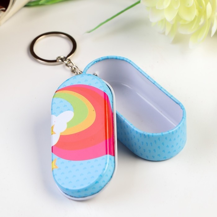 Мини-шкатулка брелок на кольце «Сердечки/Бабочки», 2.1×7×3 см, МИКС (Цена за 12 шт.)