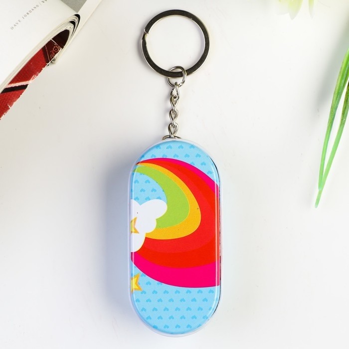 Мини-шкатулка брелок на кольце «Сердечки/Бабочки», 2.1×7×3 см, МИКС (Цена за 12 шт.)