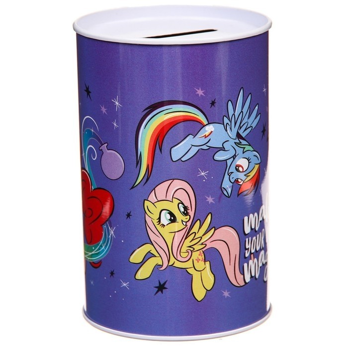 Копилка металлическая, 6.5 см × 6.5 см × 12 см Make your own magic, My Little Pony